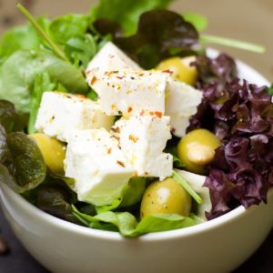 salad, leaf lettuce, olives