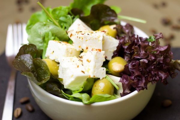 salad, leaf lettuce, olives