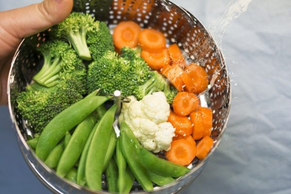 steam, vegetables, beans